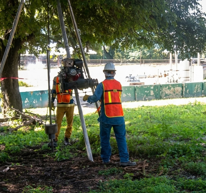 Estudio de mecánica de suelos en El Zapote con exploración geotécnica del terreno.